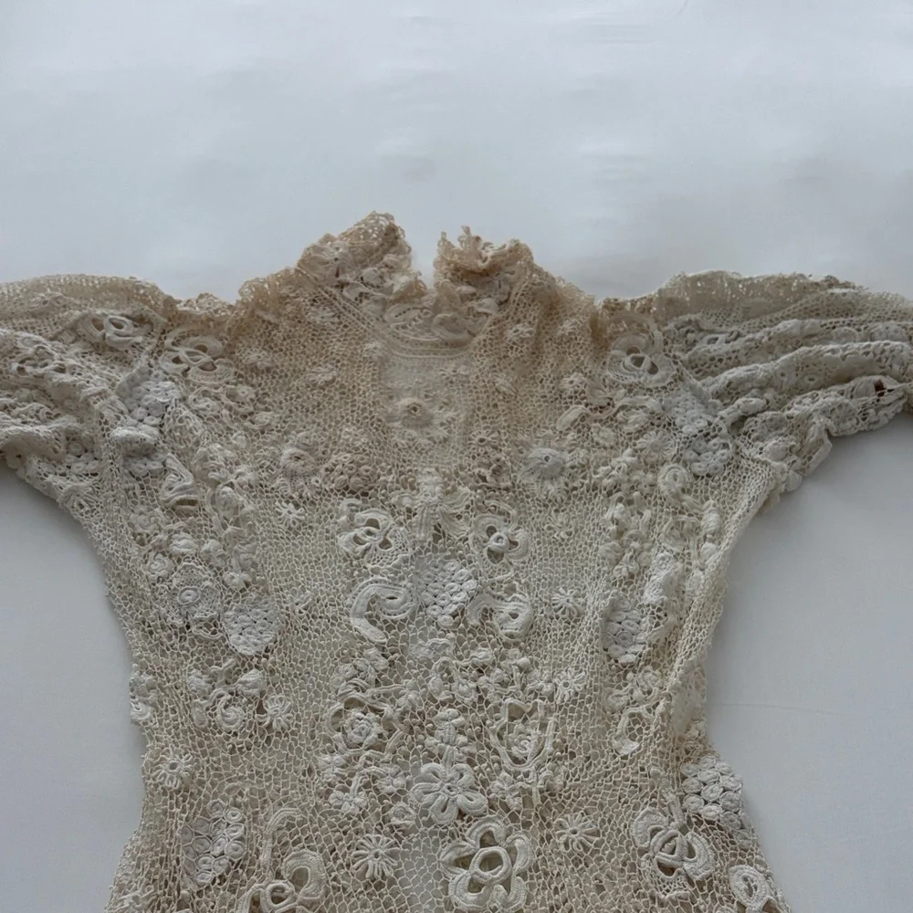 Unique Vintage Cream Lace Maxi Dress - Picture 1 of 6